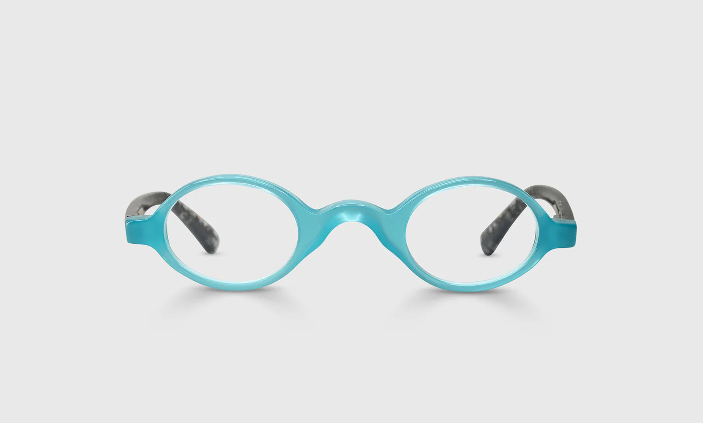 Old Money Color 60 - Turquoise Front and Black with Crystal Fishnet Temples