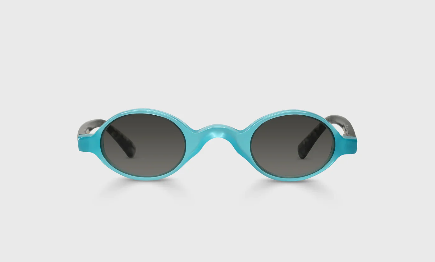 Old Money Color 60 - Turquoise Front and Black with Crystal Fishnet Temples