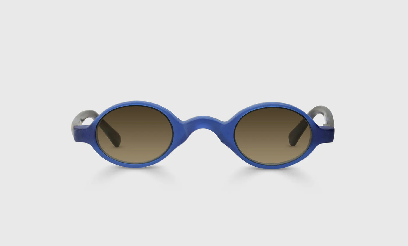Old Money Color 09 - Matte Blue Front and Blue with Brown Horn Temples