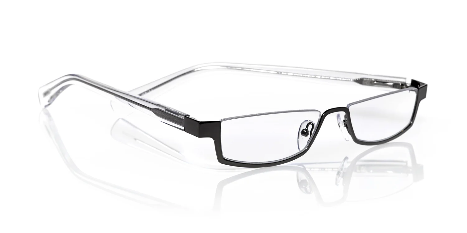 Peek Performer Color 51 - Shiny Gunmetal Front with Clear Crystal Temples - Image 3