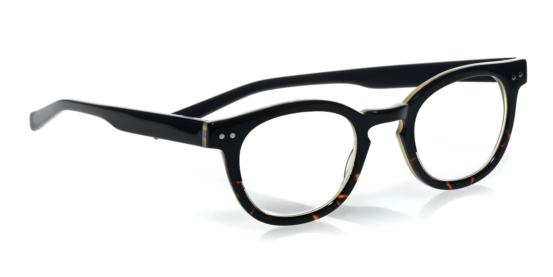 Waylaid Average Color 05 - Demi tortoise front with black temples - Image 4