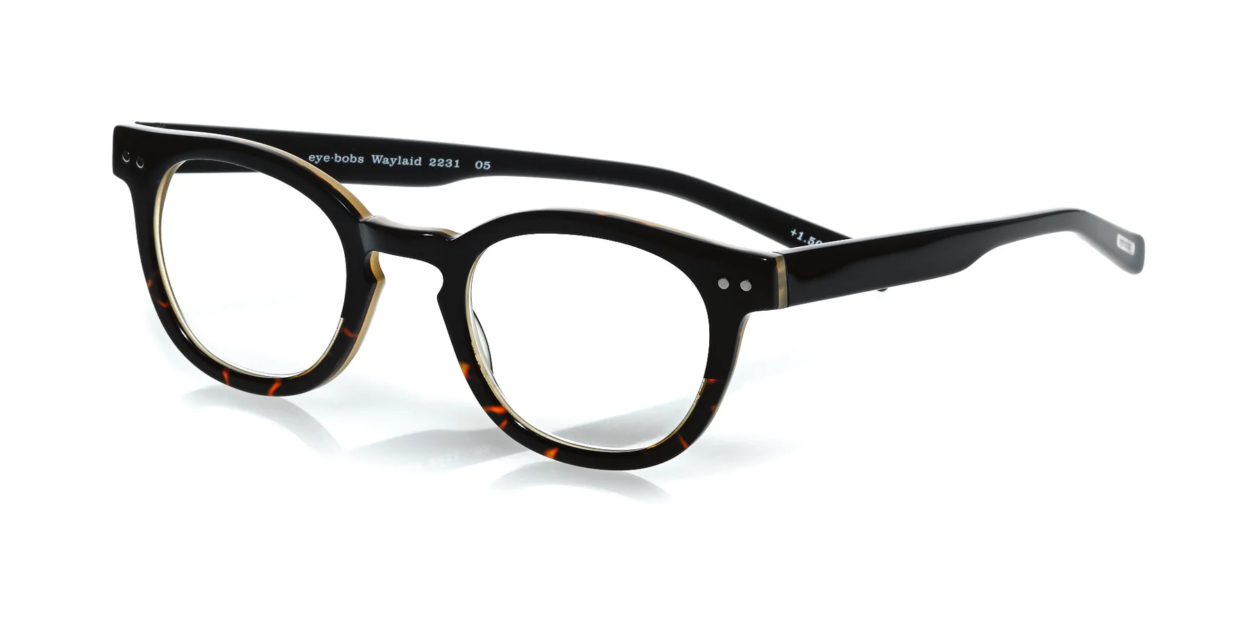 Waylaid Average Color 05 - Demi tortoise front with black temples - Image 3