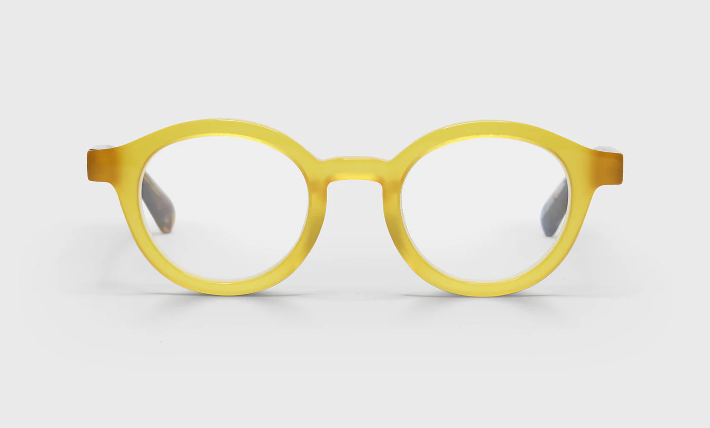 TV Party Average Color 77 - Yellow Front with Blue and Brown Chop Temples