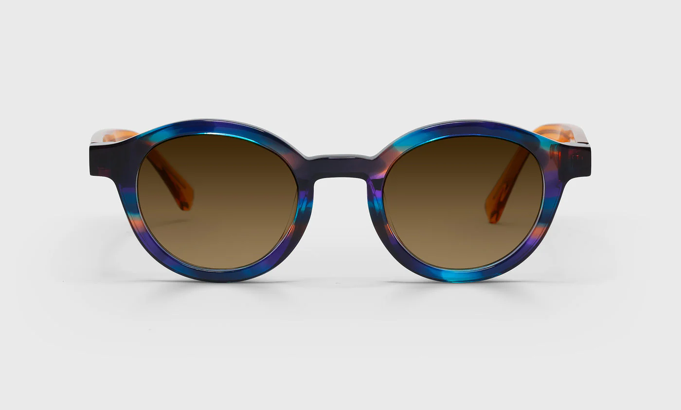 TV Party Average Color 13 - Purple and Orange Multi-Color Front with Orange Crystal Temples