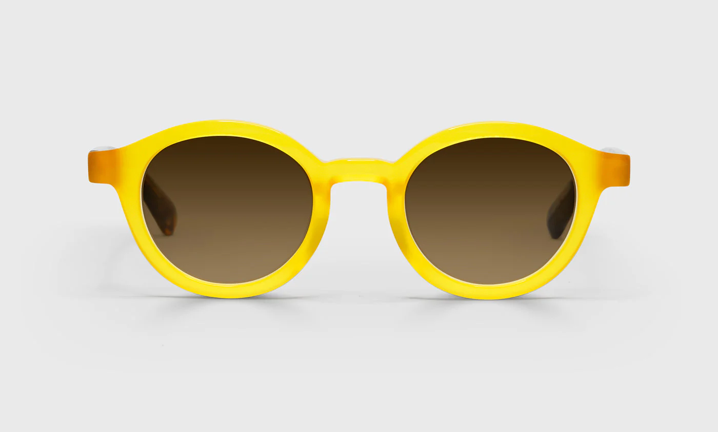 TV Party Average Color 77 - Yellow Front with Blue and Brown Chop Temples