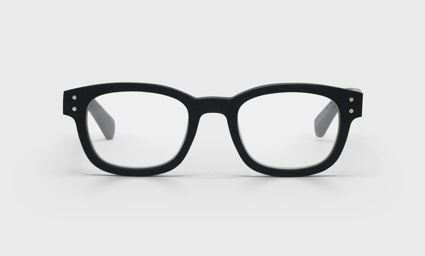 Biff Narrow Color 00 - Matte Black Woodgrain Front and Temples