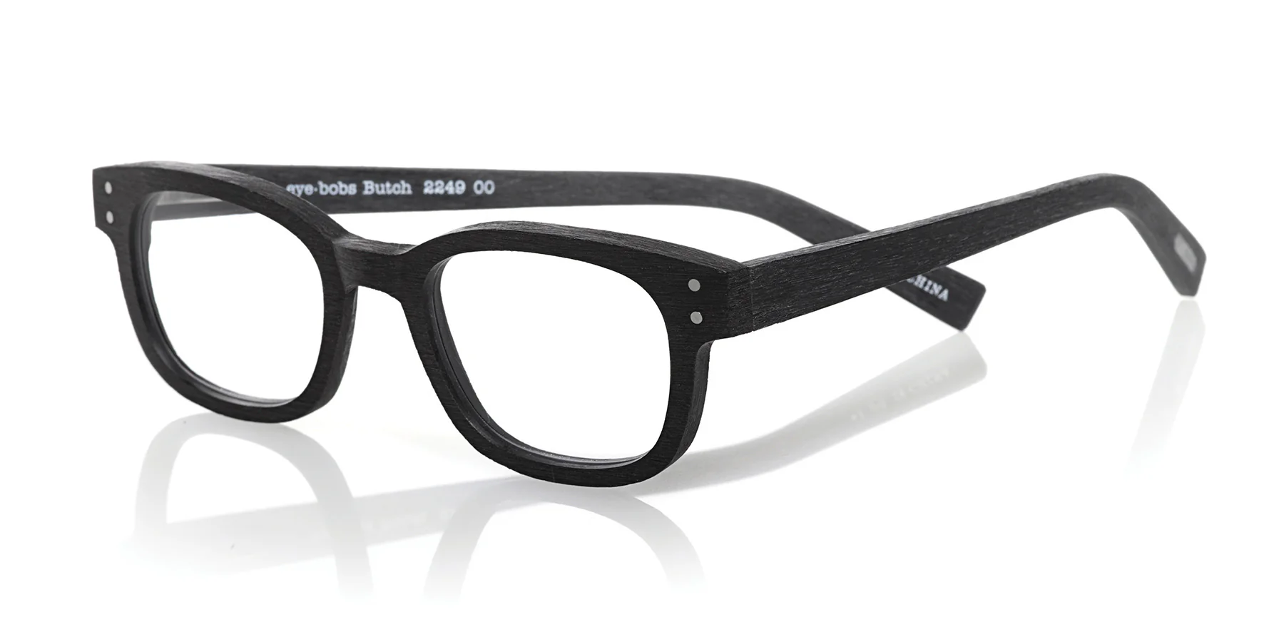 Biff Narrow Color 00 - Matte Black Woodgrain Front and Temples - Image 2