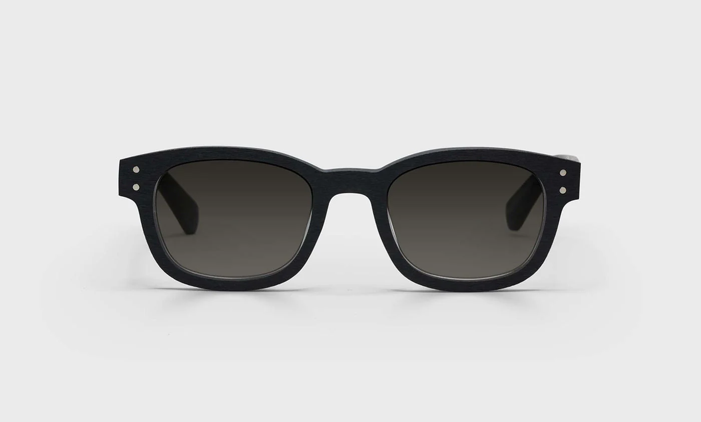 Biff Narrow Color 00 - Matte Black Woodgrain Front and Temples