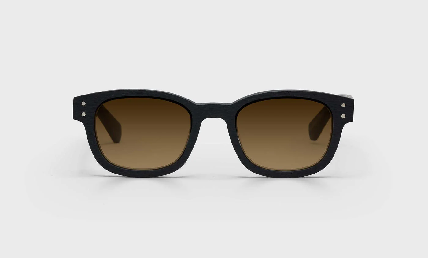 Biff Narrow Color 00 - Matte Black Woodgrain Front and Temples