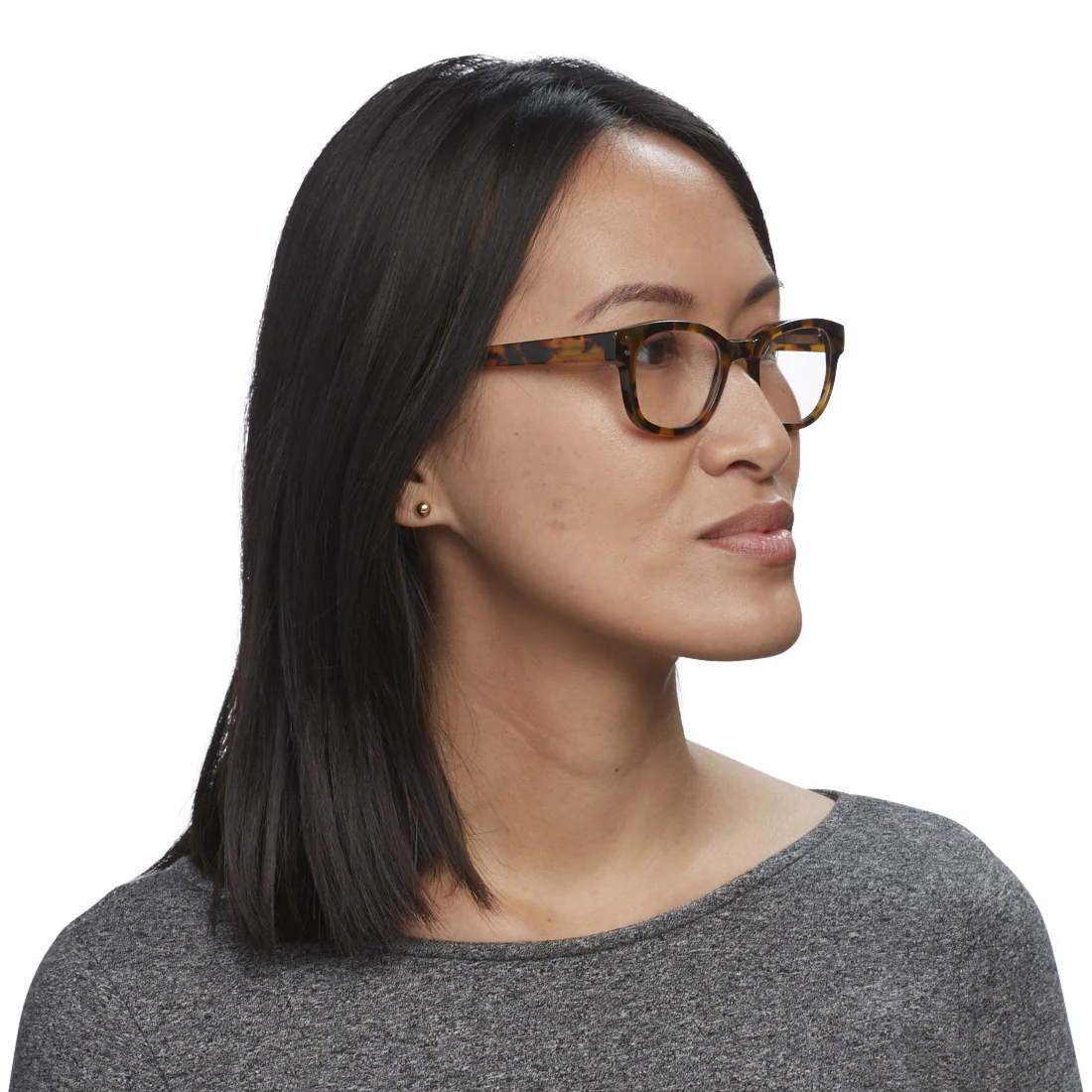 Biff Narrow Color 20 - Crystal Front with Demi Tortoise Temples - Image 6