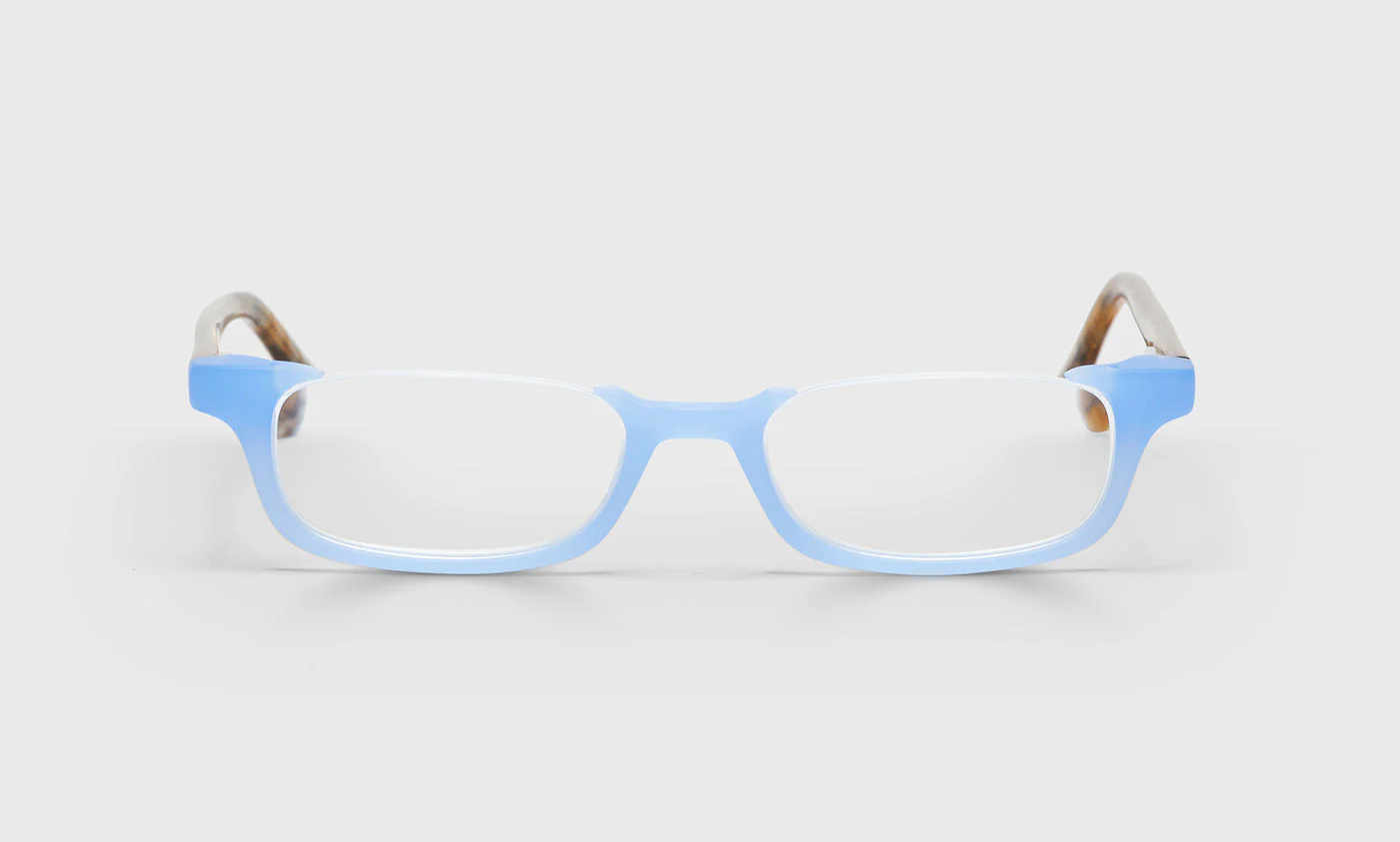 What Inheritance? Color 13 - Milky Blue Front with Brown and Blue Chop Temples