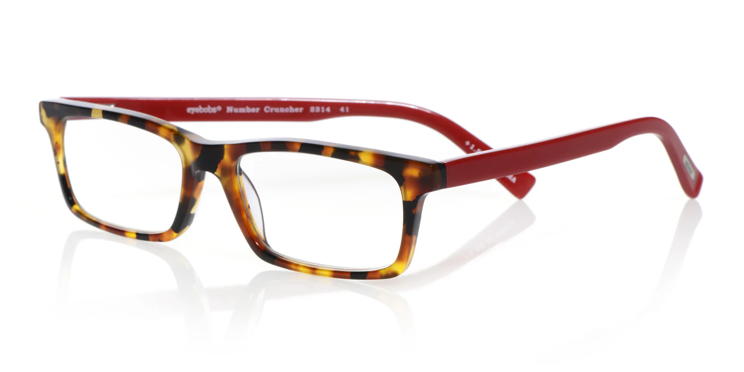 Number Cruncher Color 41 - Tortoise Front with Red Temples - Image 3