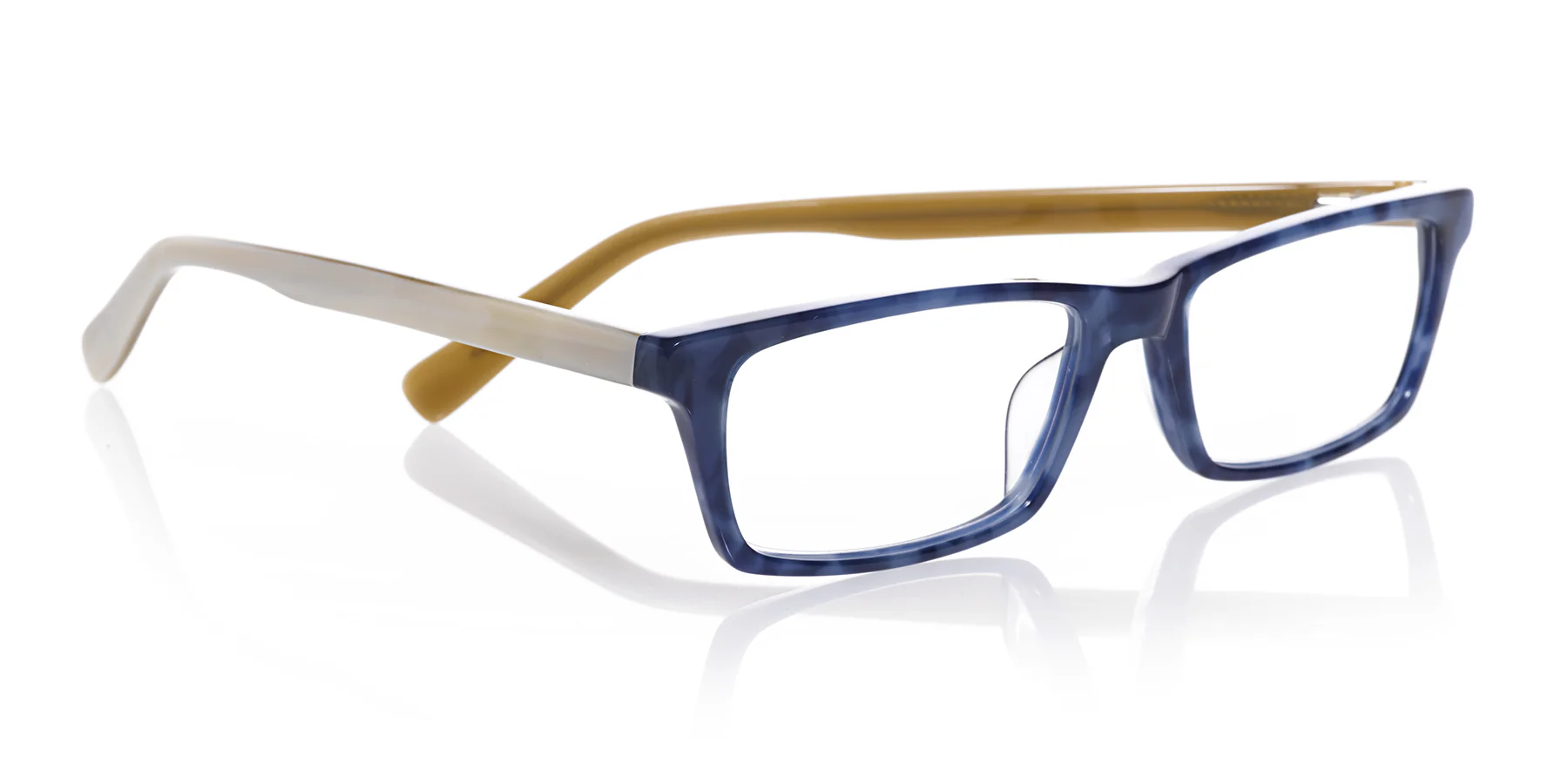 Number Cruncher Color 10 - Blue Denim Front with White Horn and Khaki Temples - Image 3