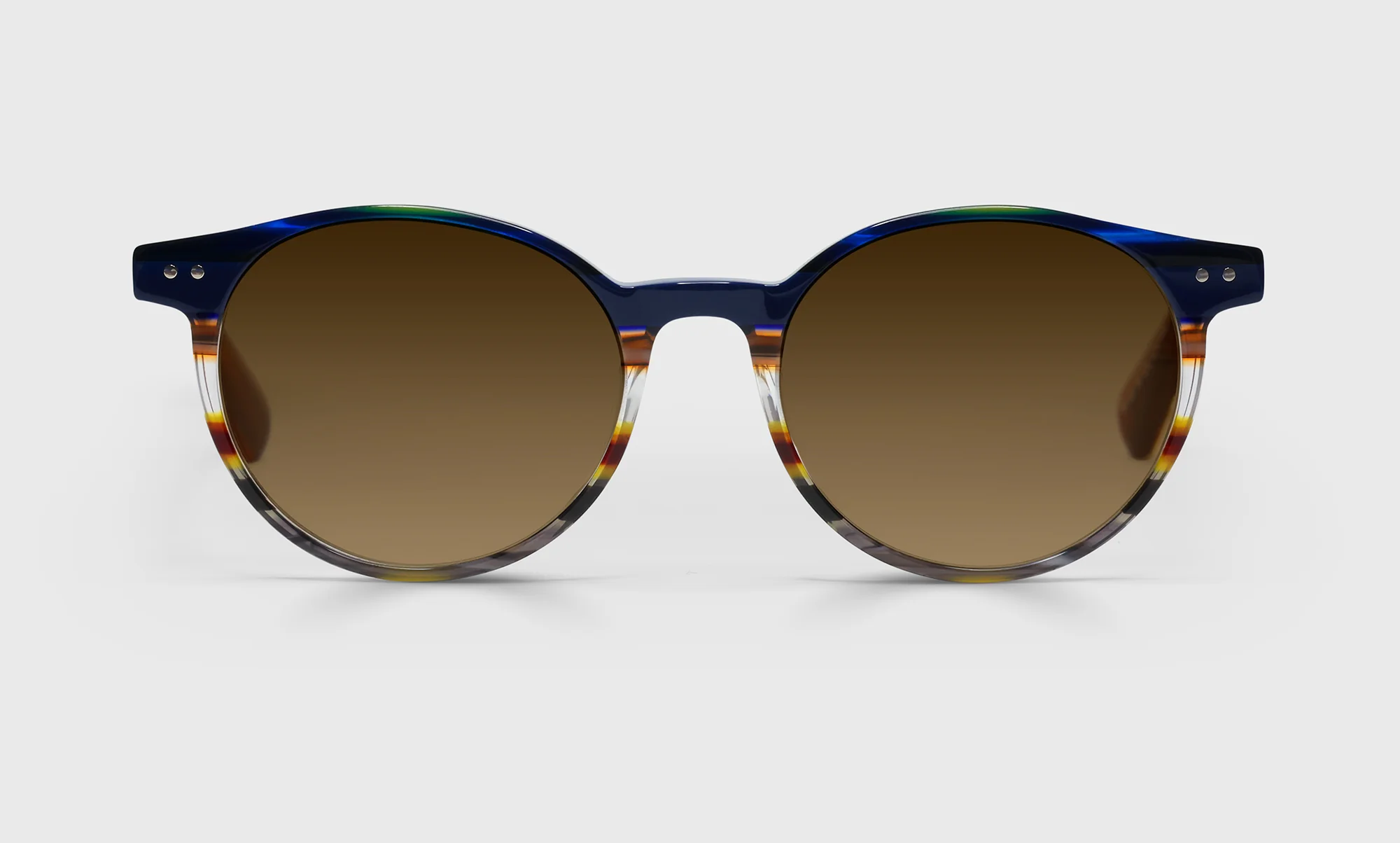 Case Closed Average Color 57 - Blue Multi-Stripe Front with Light Brown Temples - Image 3