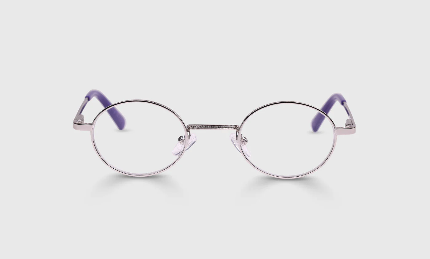 Teddy Color 75 - Silver Metal Front with Purple Temples