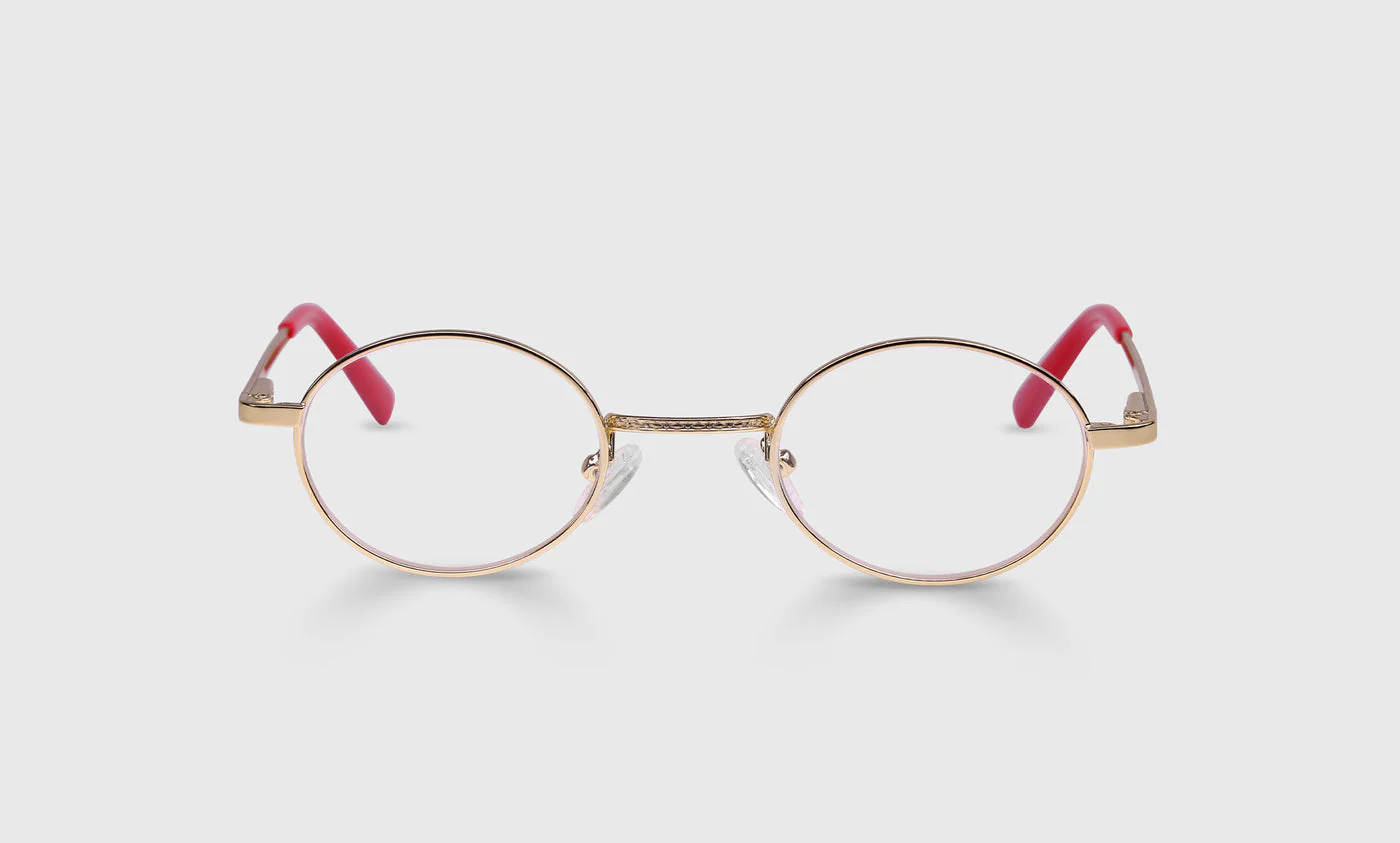 Teddy Color 77 - Gold Metal Front with Cherry Red Temples