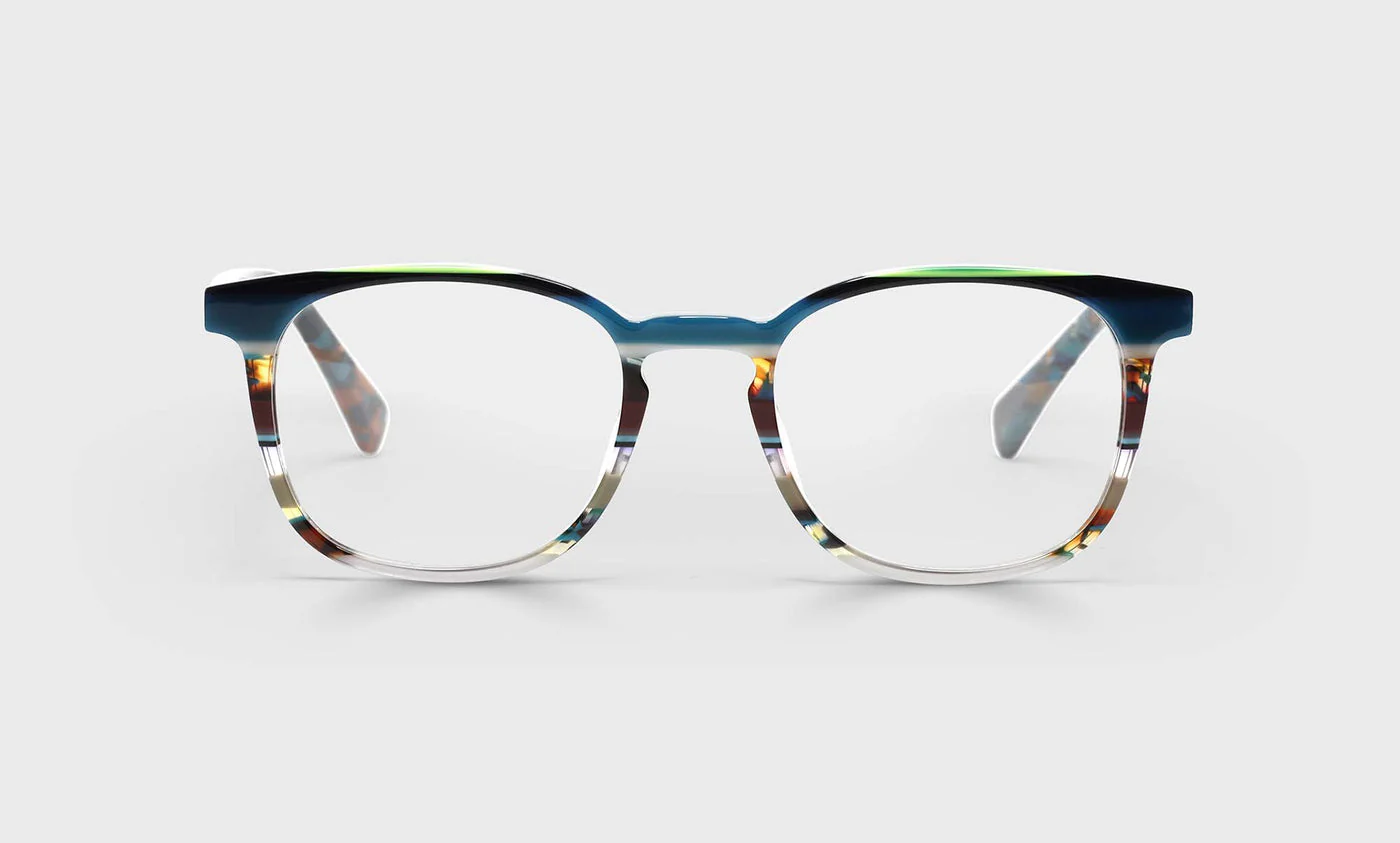 Boardroom Color 59 - Teal Multi-Stripe Front and Teal Tortoise Temples