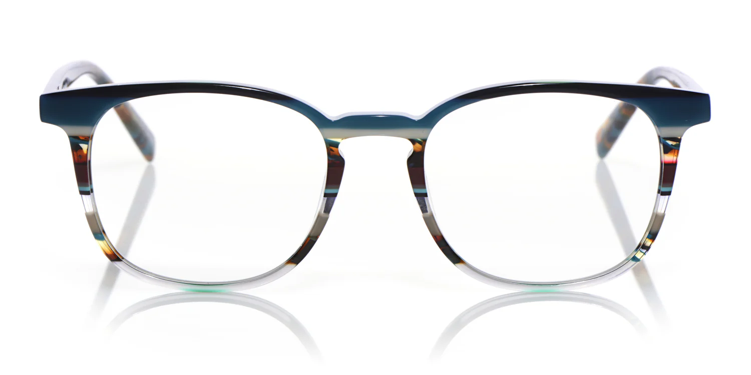 Boardroom Color 59 - Teal Multi-Stripe Front and Teal Tortoise Temples - Image 2