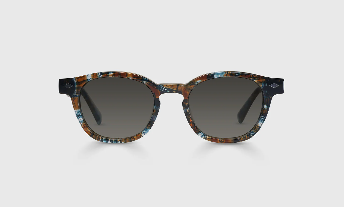 Bitty Witty Color 59 - Teal and Brown Plaid Front and Temples