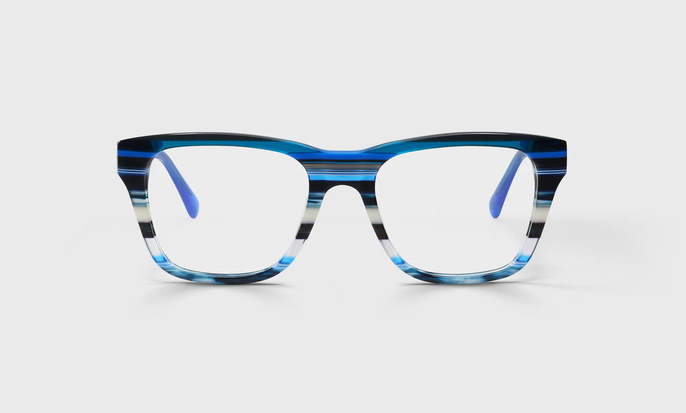 Kvetcher Narrow Color 10 - Blue Stripe Front with Blue Crystal Temples