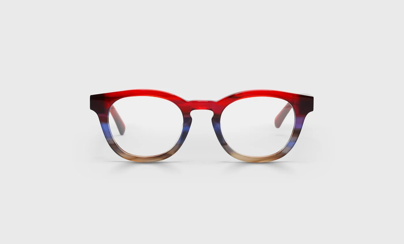 Waylaid Wide Color 02 - Red Demi to Blue Fade Front with Red Demi Temples - Image 2