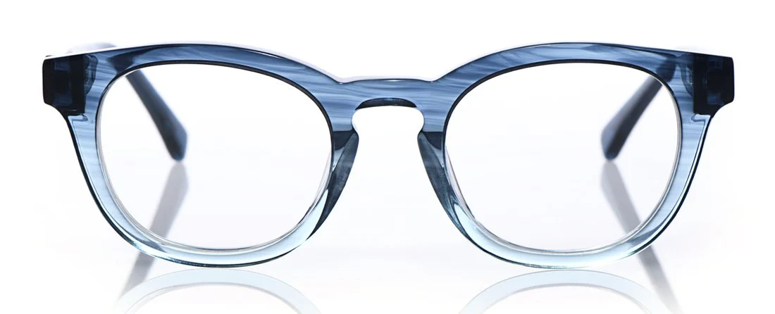 Waylaid Wide Color 11 - Blue Fade Crystal Front with Blue Temples - Image 2