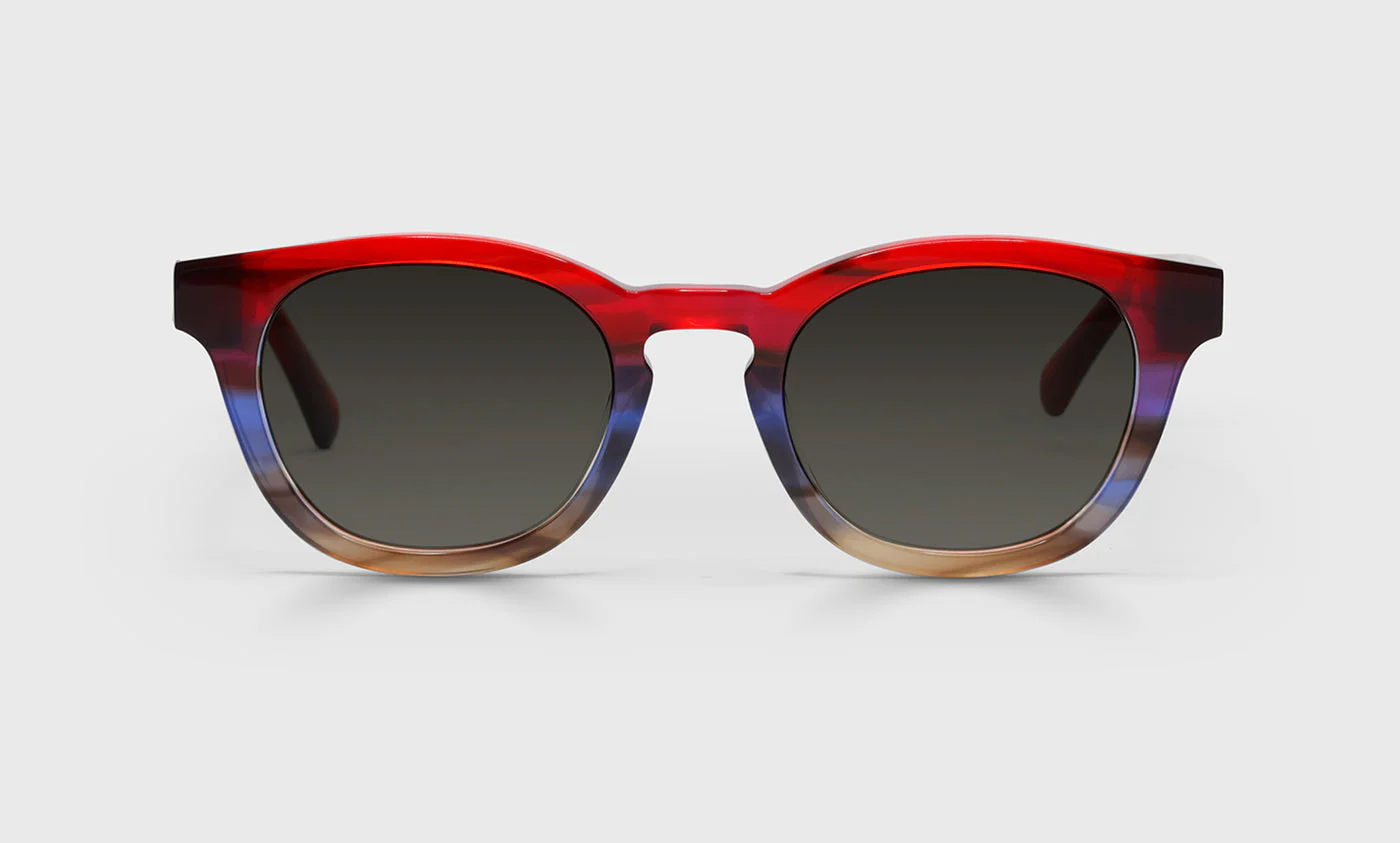 Waylaid Wide Color 02 - Red Demi to Blue Fade Front with Red Demi Temples - Image 2