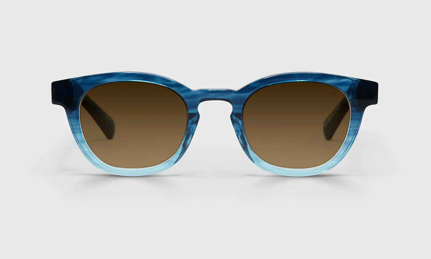Waylaid Wide Color 11 - Blue Fade Crystal Front with Blue Temples