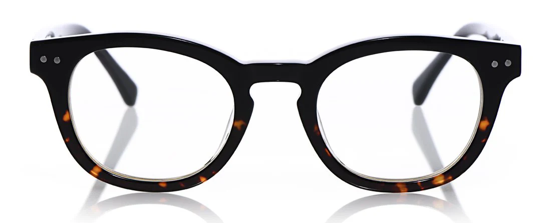 Waylaid Wide Color 05 - Demi tortoise front with black temples - Image 2