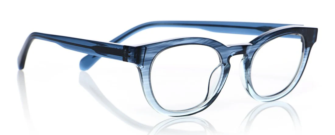 Waylaid Wide Color 11 - Blue Fade Crystal Front with Blue Temples - Image 4