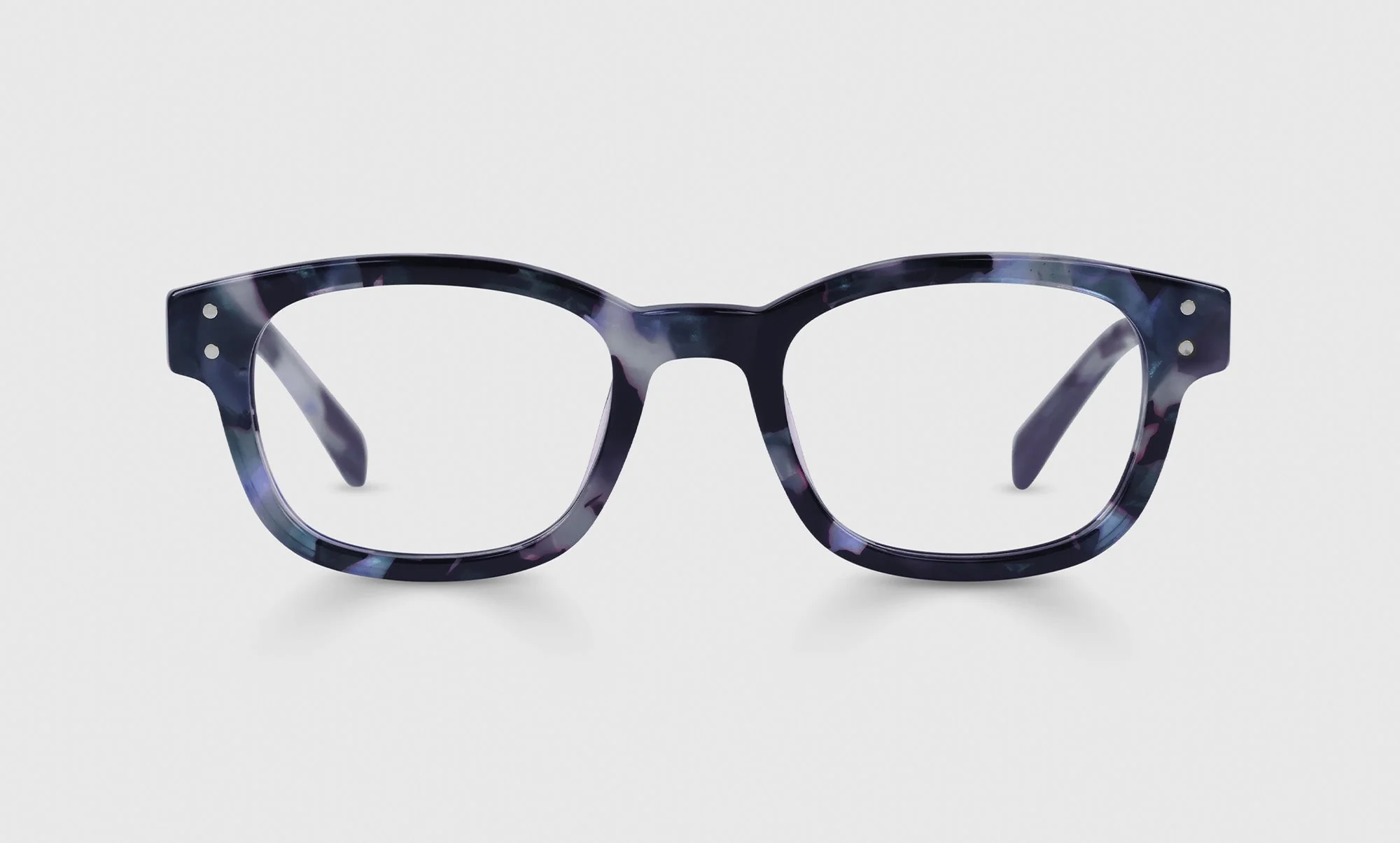 Biff Wide Color 13 - Blueberry Tortoise Front and Temples