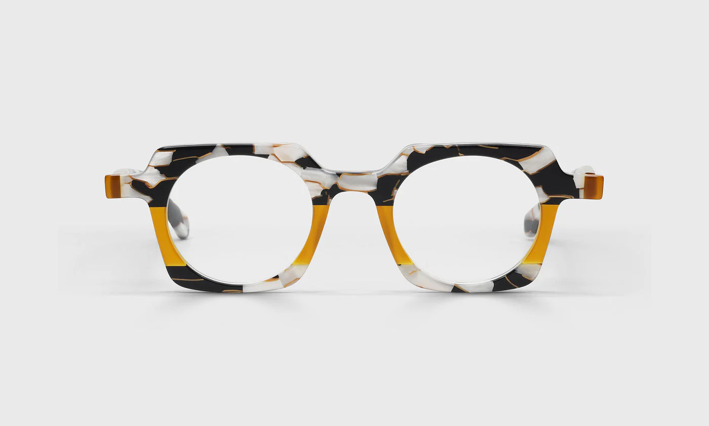 Chutzpah'd Color 99 - Black, White, and Orange Front and Temples