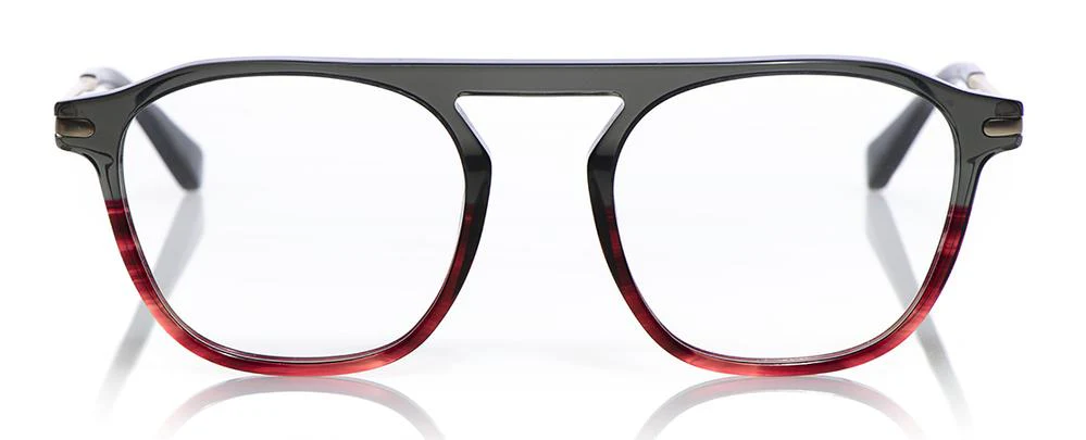 Flummery Color 17 - Green to Red Crystal Fade Front with Green Temples
