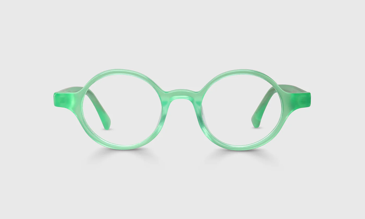 Wisecracker Color 17 - Vibrantly Lime Green Crystal Front and Temples