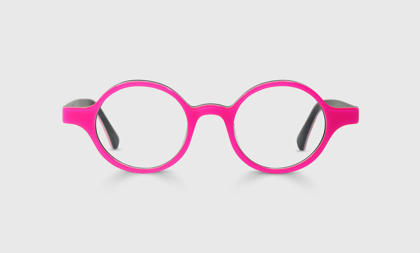 Wisecracker Color 45 - Layered Electric Pink, White, and Black Front and Temples