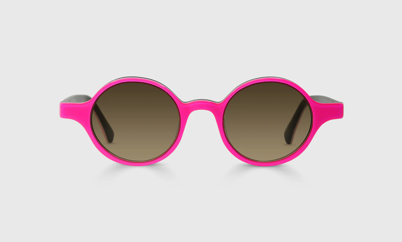 Wisecracker Color 45 - Layered Electric Pink, White, and Black Front and Temples