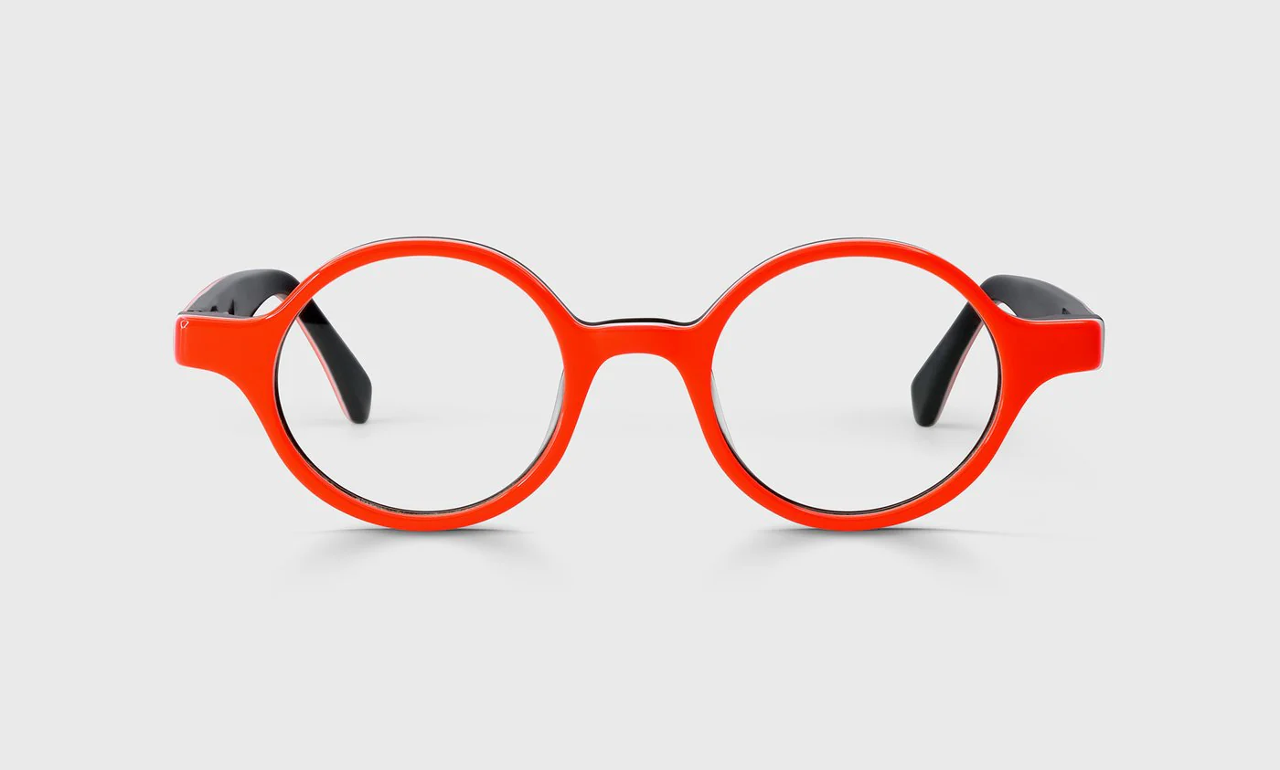 Wisecracker Color 76 - Layered Orange Outside with Black Inside Front and Temples