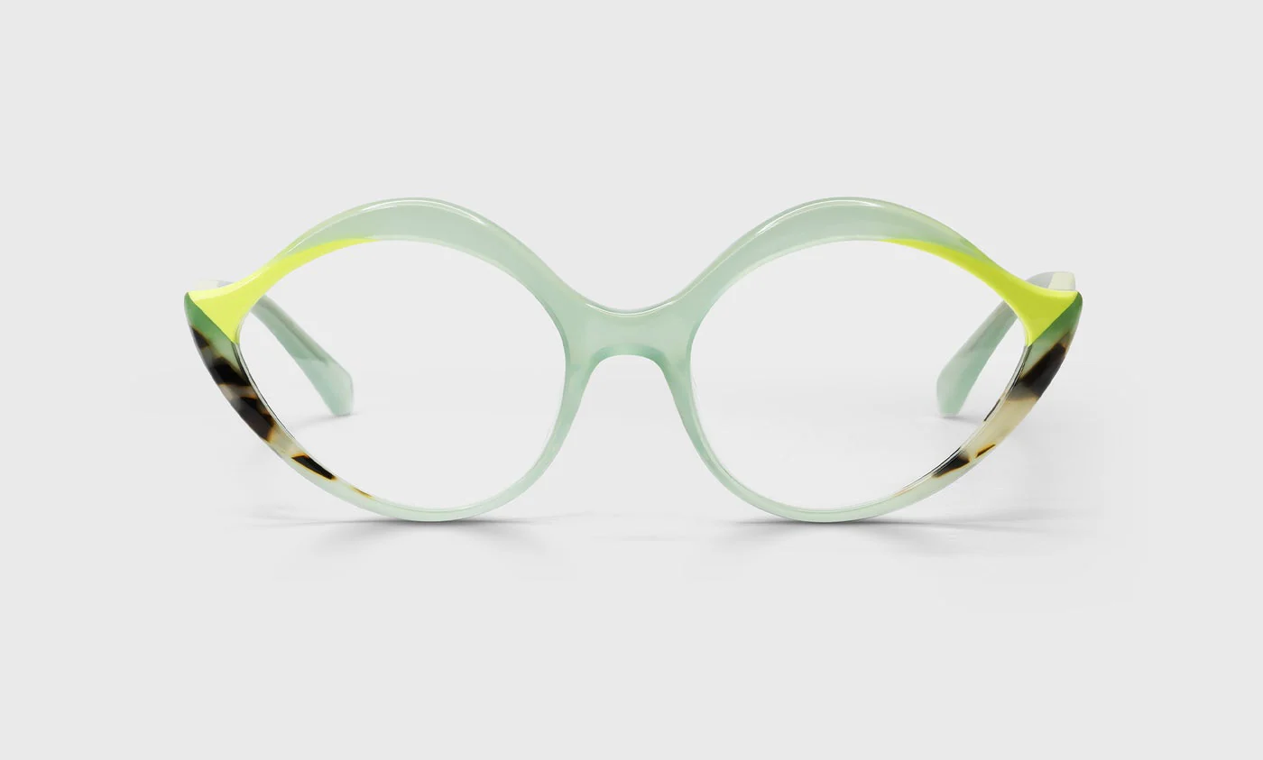 Fierce Color 17 - Green and Vanilla Tortoise Front and Temples