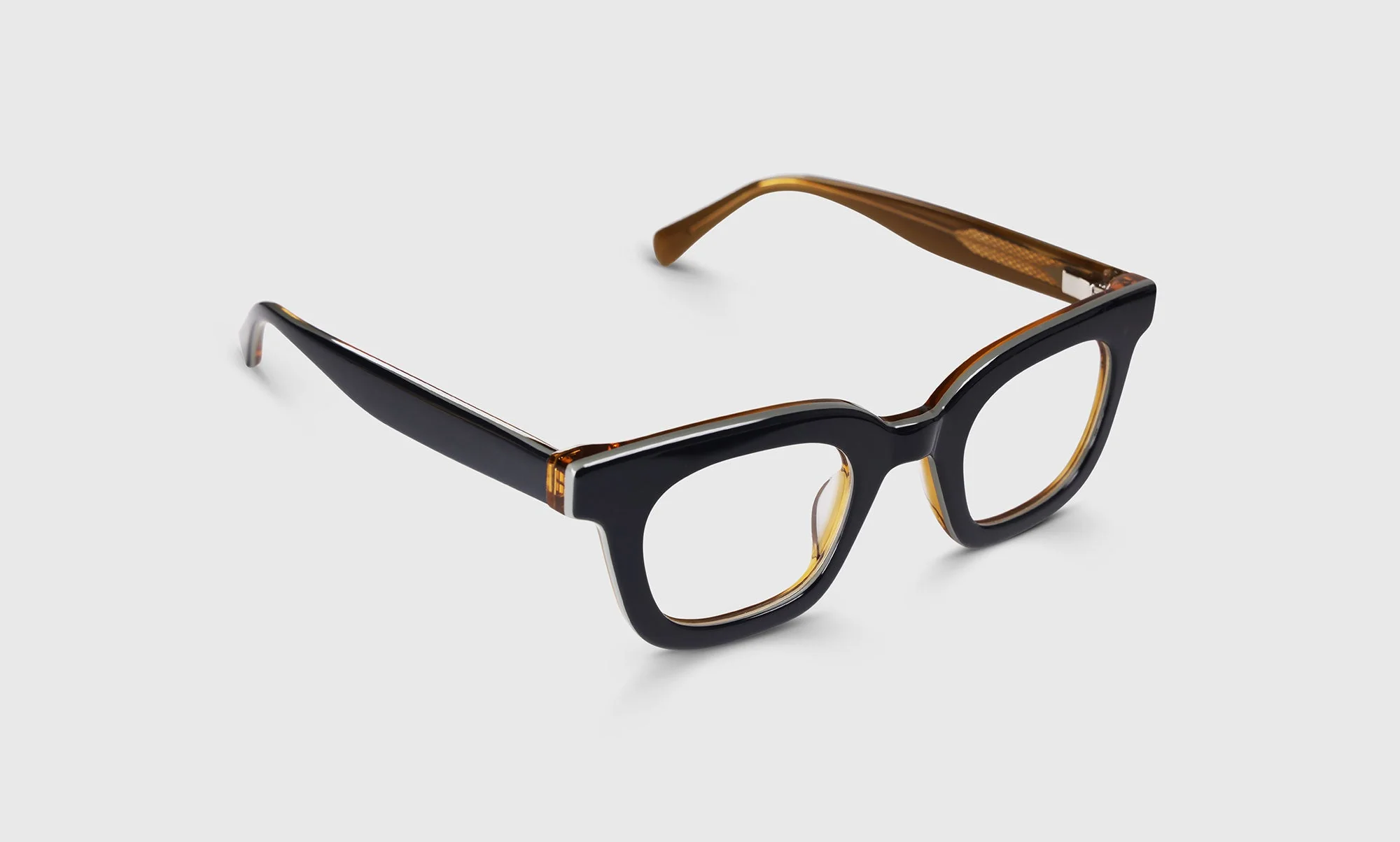 Anomaly Color 00 - Milky Black, Grey, and Amber Layered Front and Temples - Image 3