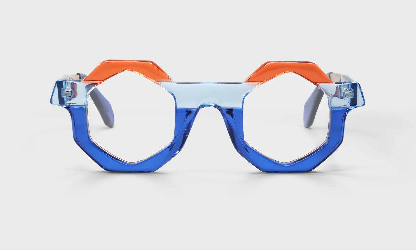 Glasses, In Theory Color 10 - A Vivid Merger of Marmalade, Cerulean, and Azurite