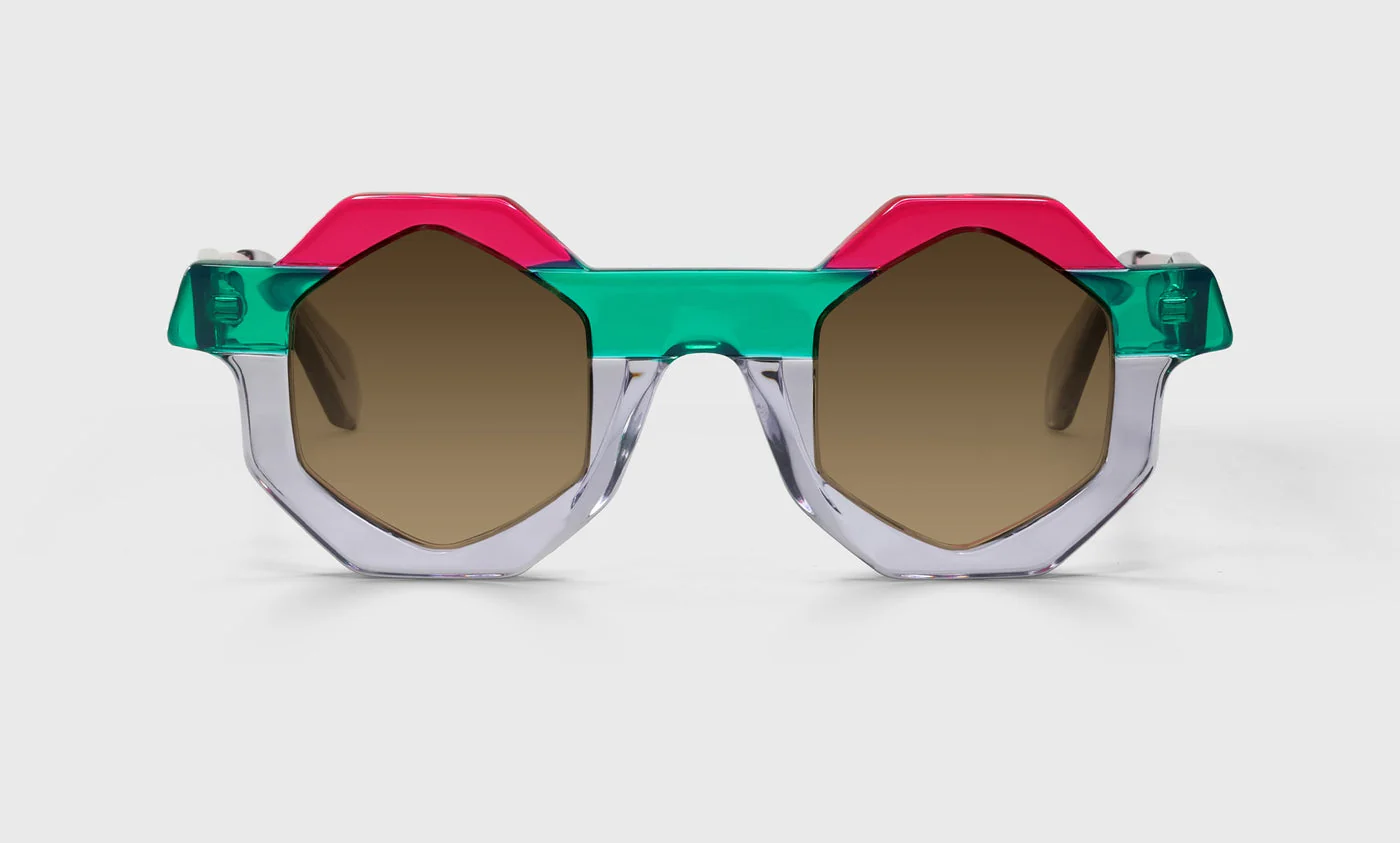 Glasses, In Theory Color 17 - A Decorative Display of Mint, Silver, and Fuchsia