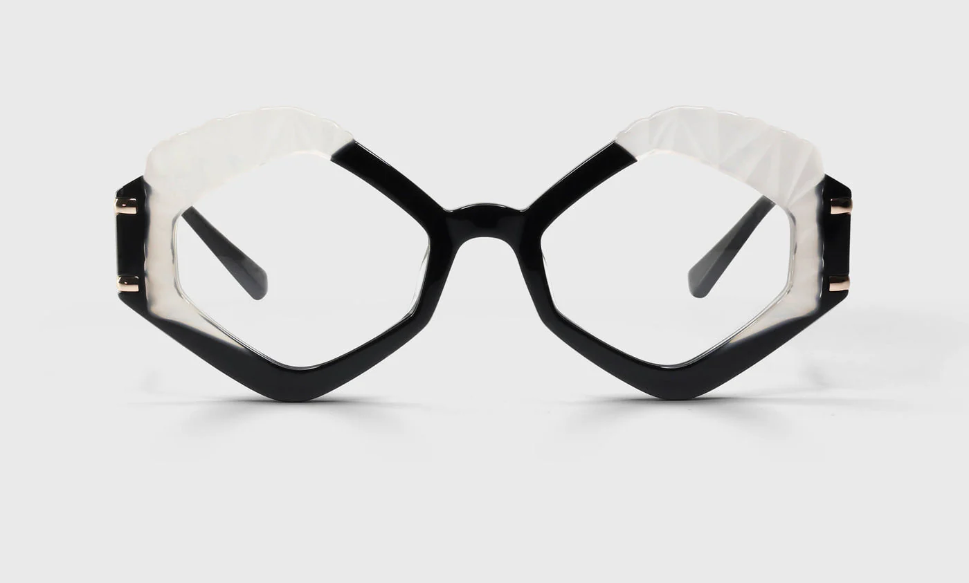 Unarticulated Color 00 - Brilliant Black and White Accentuated by a Stainless Steel Temple