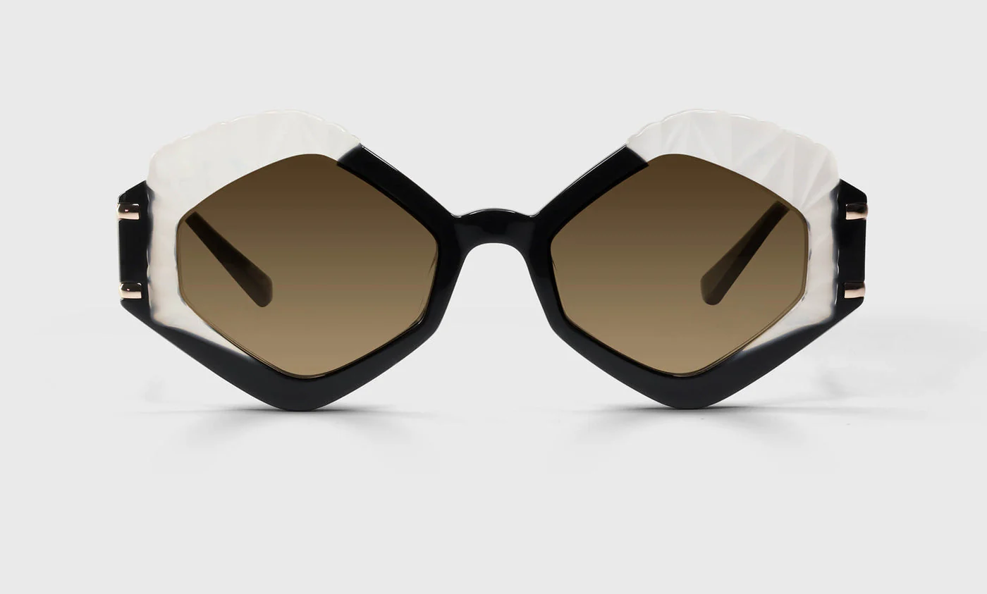 Unarticulated Color 00 - Brilliant Black and White Accentuated by a Stainless Steel Temple