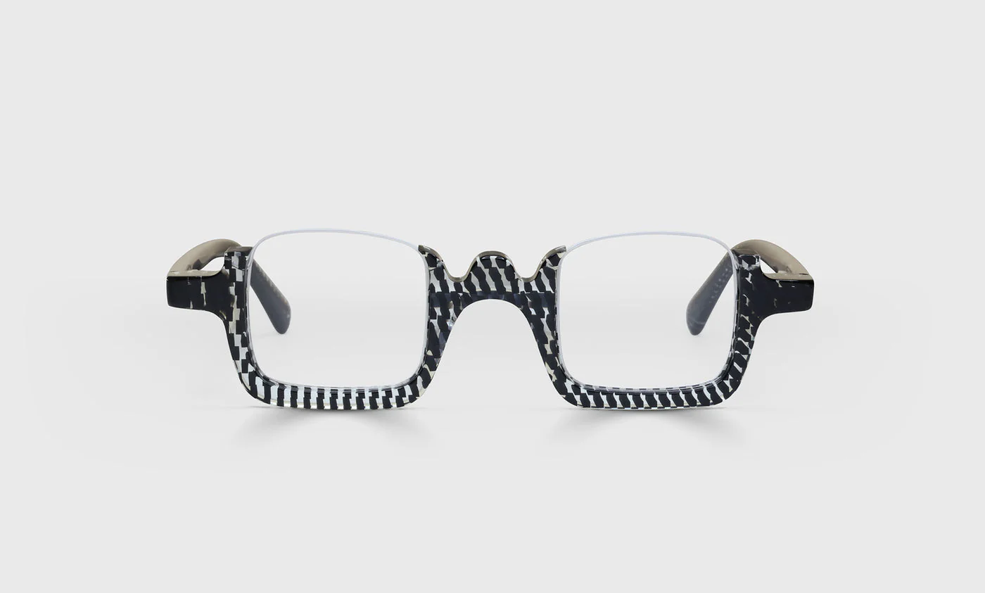 Half Full Color 00 - Black and Crystal Pattern Front and Temples