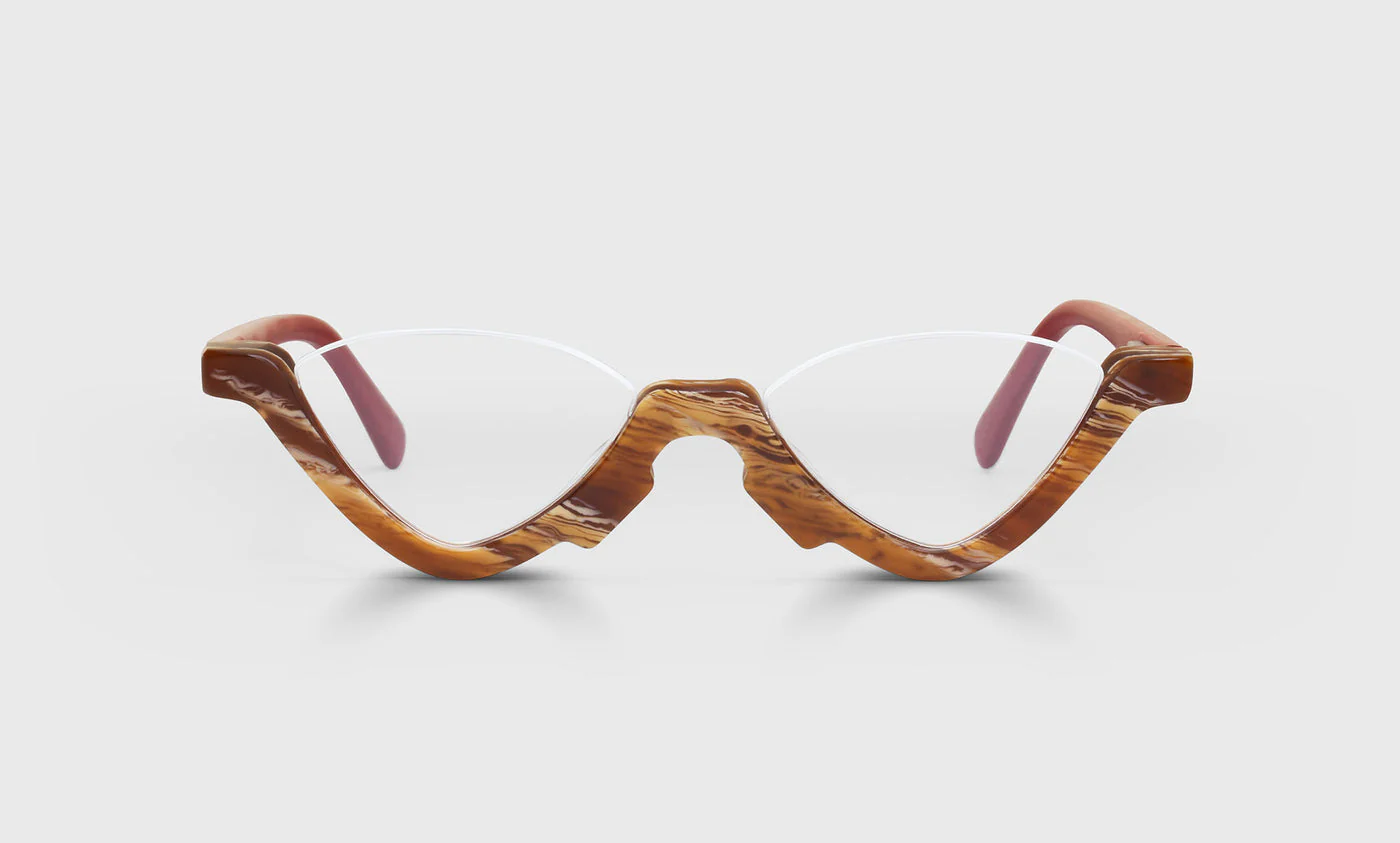 Half-Pint Color 01 - Matte Wood Pattern Front with Matte Red Temples