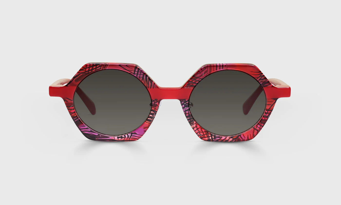 Paradox Color 01 - Red Pattern Front with Red Temples