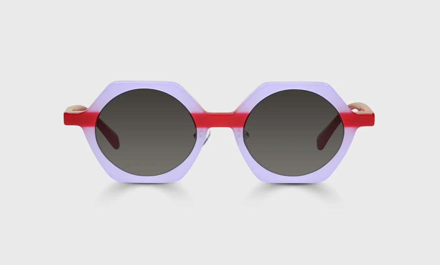 Paradox Color 15 - Milky Lavender and Red Front with Milky Red Temples