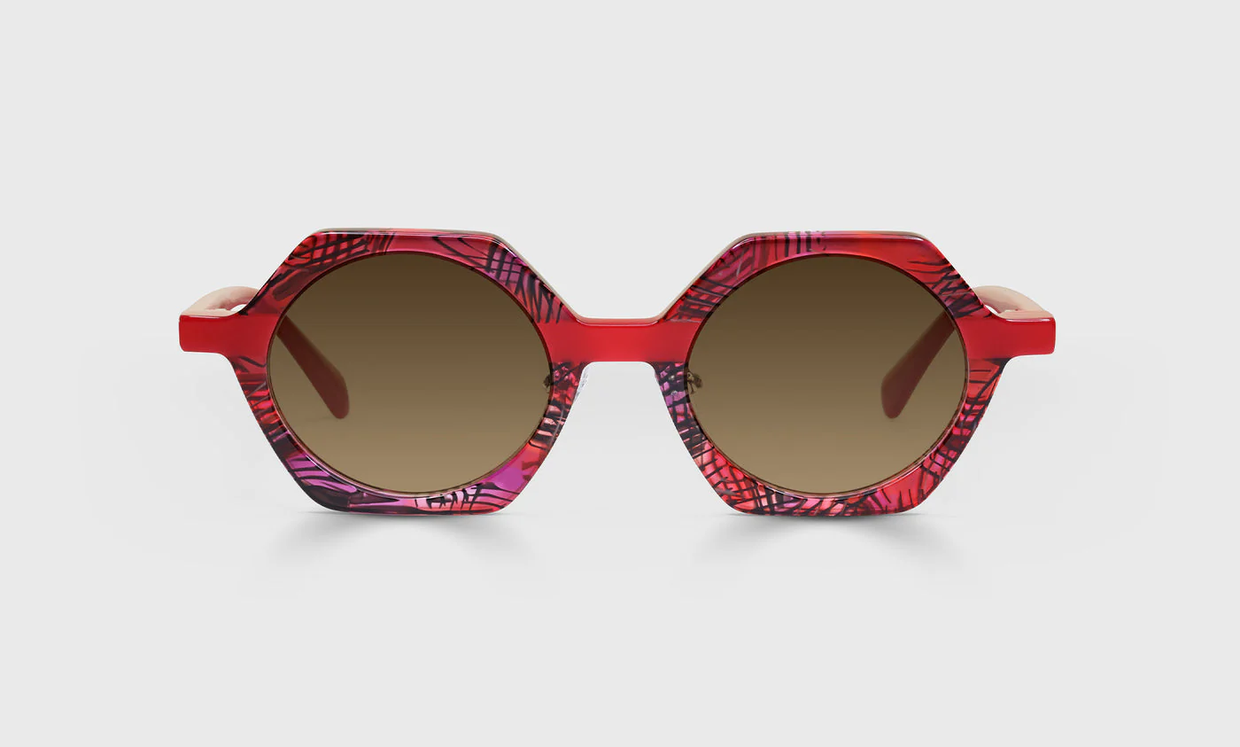 Paradox Color 01 - Red Pattern Front with Red Temples