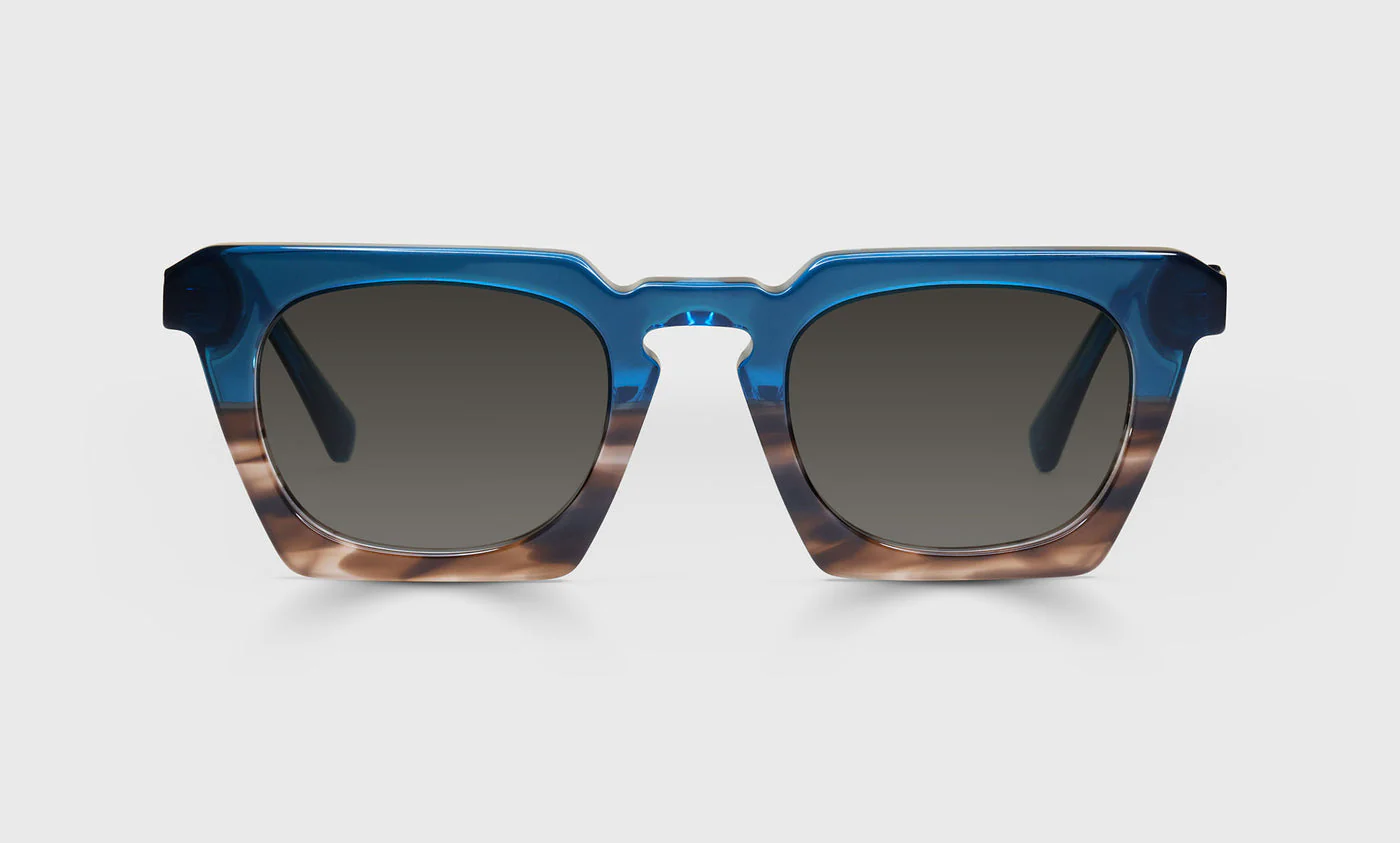 Juxtaposition Color 50 - Blue to Tortoise Fade Front with Blue Crystal Temples