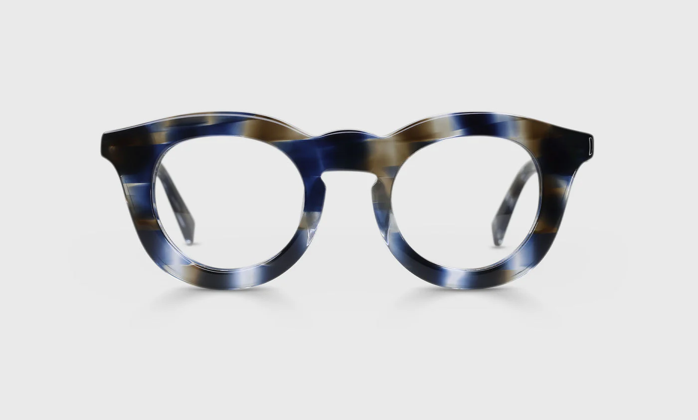 Profuse Color 84 - Blue & Brown Pattern Front and Temples